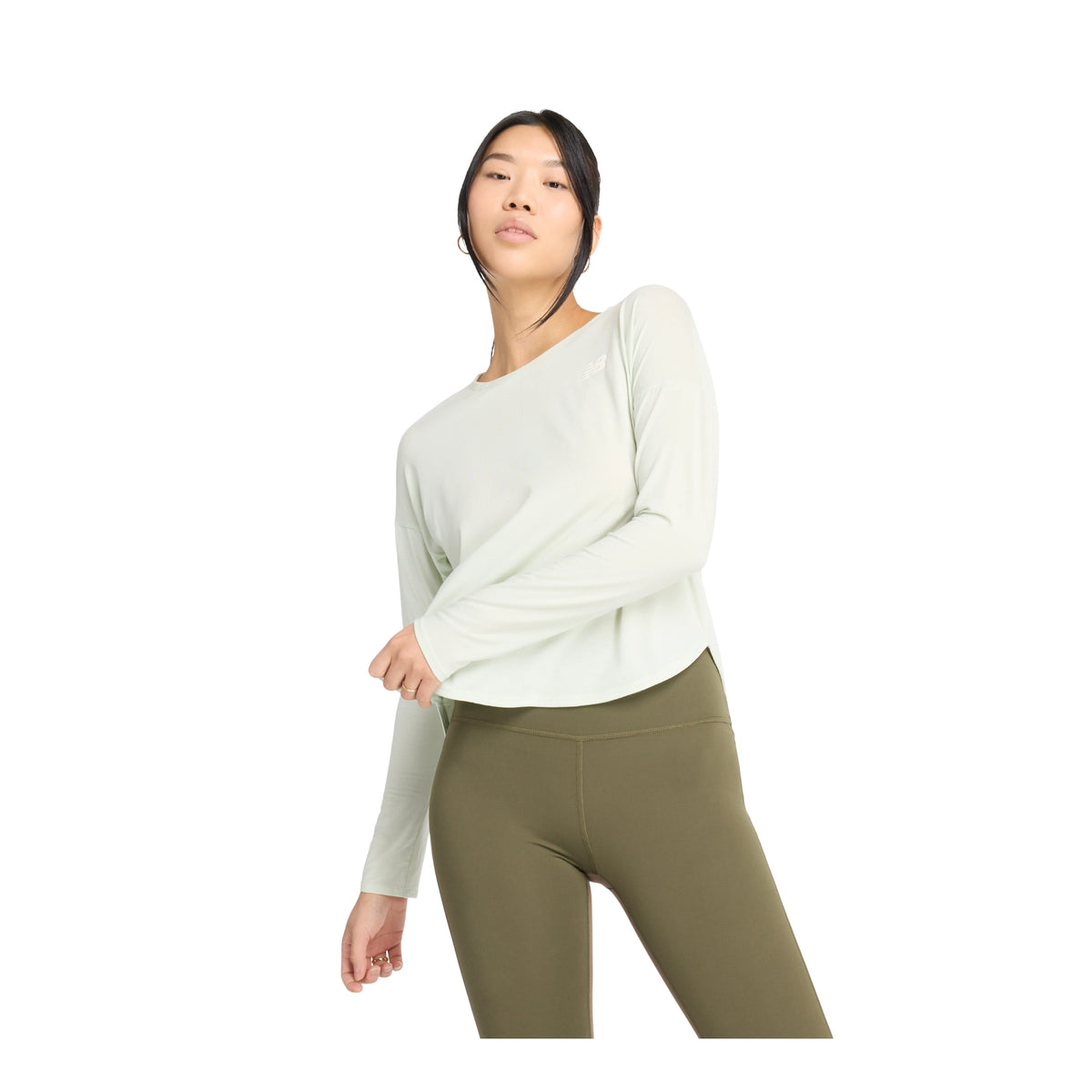 NEW BALANCE DRAPEY JERSEY LONG SLEEVE T-SHIRT - FEMME