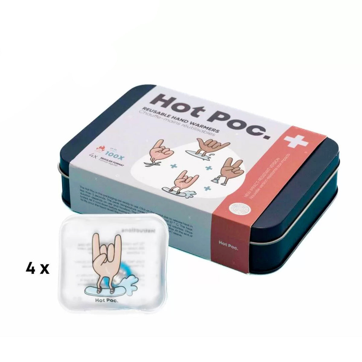 4 CHAUFFE-MAINS RÉUTILISABLES HOT POC +