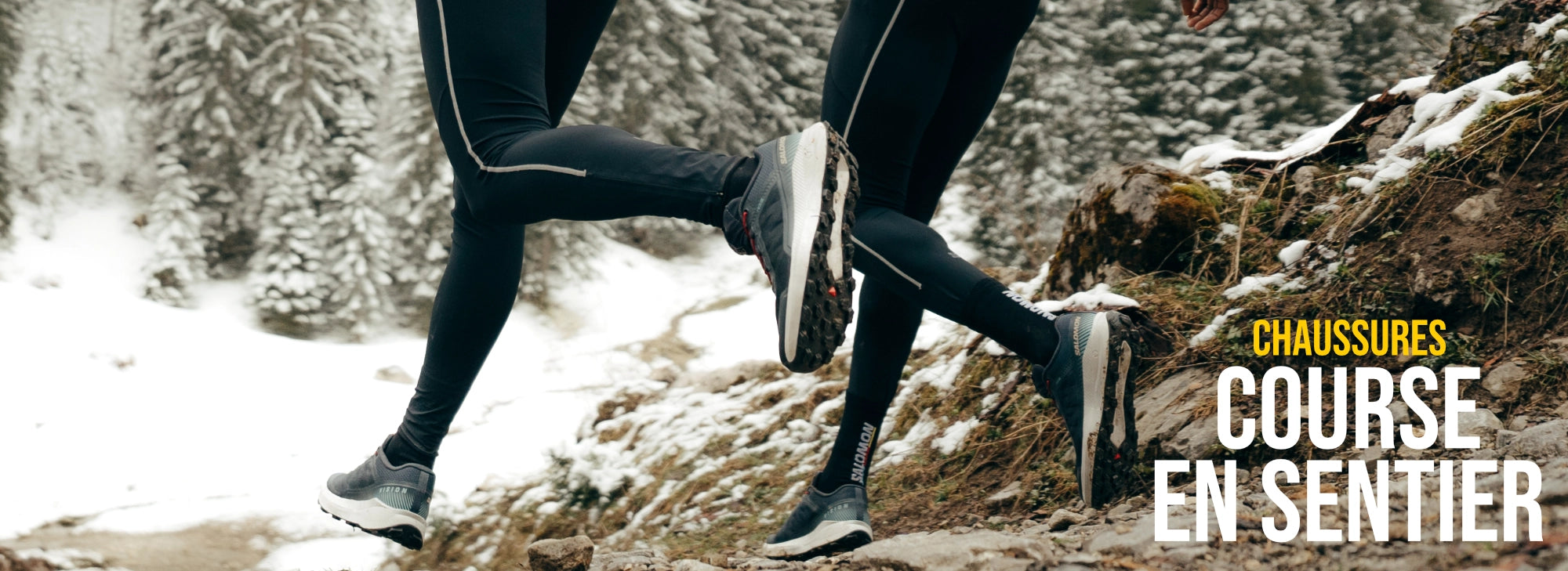 Bannière chaussures de course en sentier