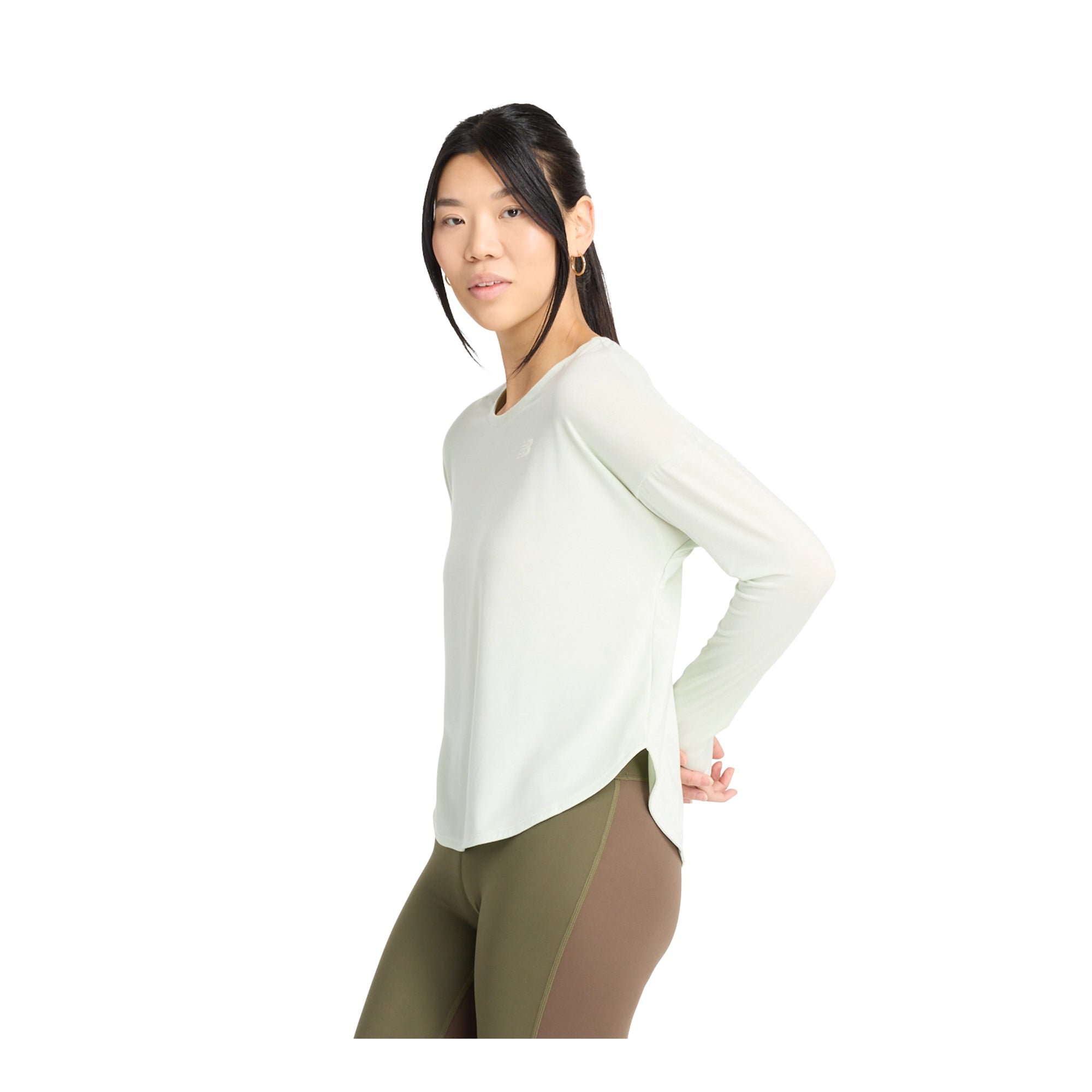 NEW BALANCE DRAPEY JERSEY LONG SLEEVE T-SHIRT - WOMEN