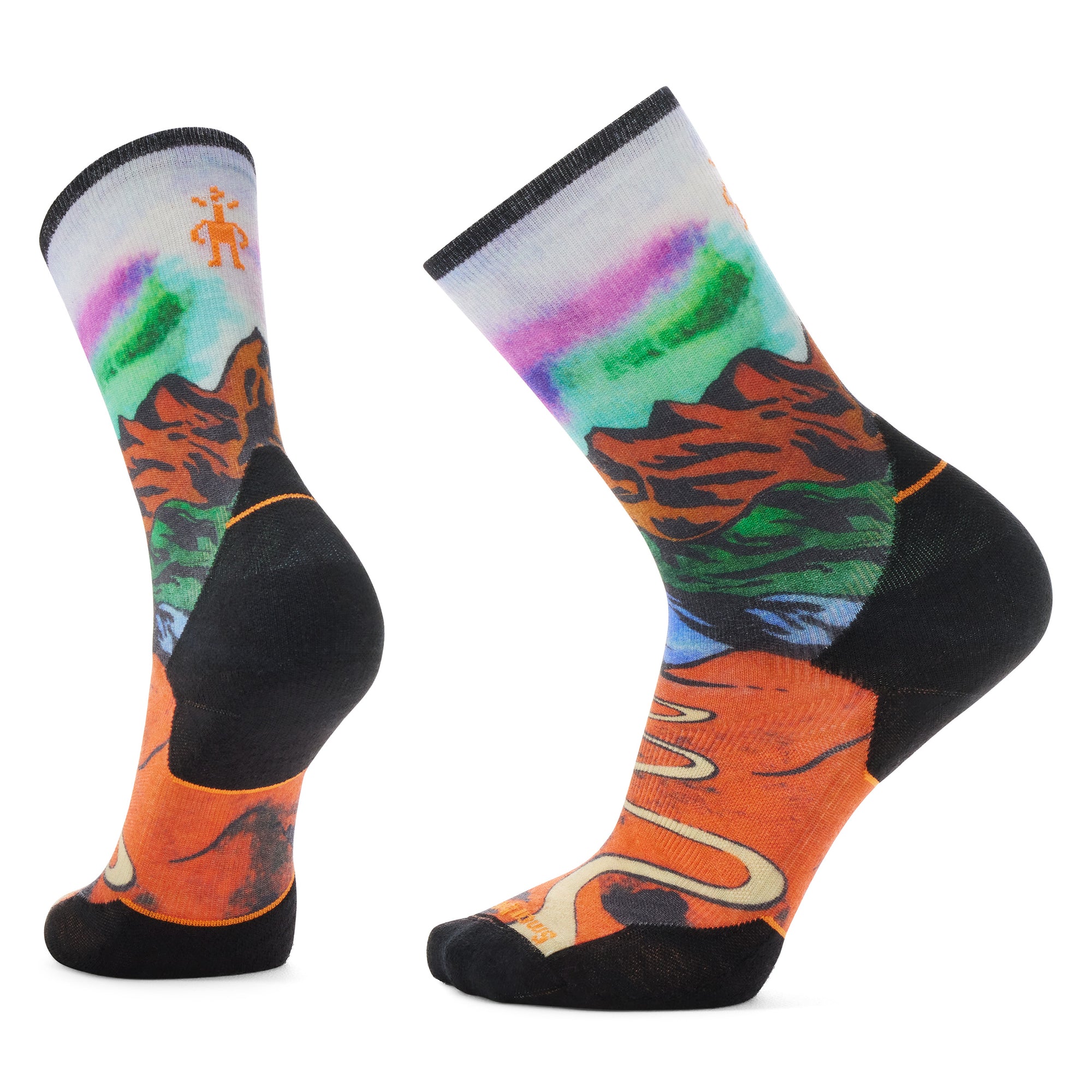 SMARTWOOL TARGETED CUSHION SOCK WITH SINGLETRACK PRINT - UNISEX
